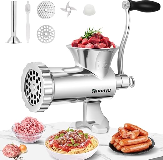 Huanyu Meat Grinder Manual Stainless Steel Meat Mincer Sausage Stuffer Filler
