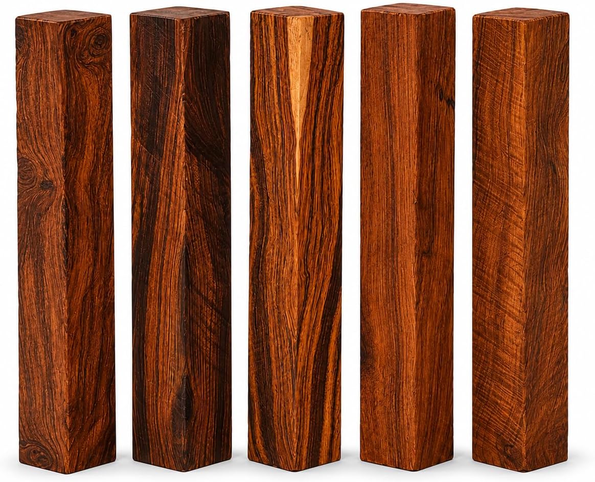 IECAP LLC Desert Ironwood Pen Blanks โ Size 6 1/4 x 7/8 x 7/8 in, Pack of 5 โ Exotic Hardwood Wood Blanks for Pen Making & Pen Turning Supplies โ Natural Wood Blank for Woodturning, Carving & Handles