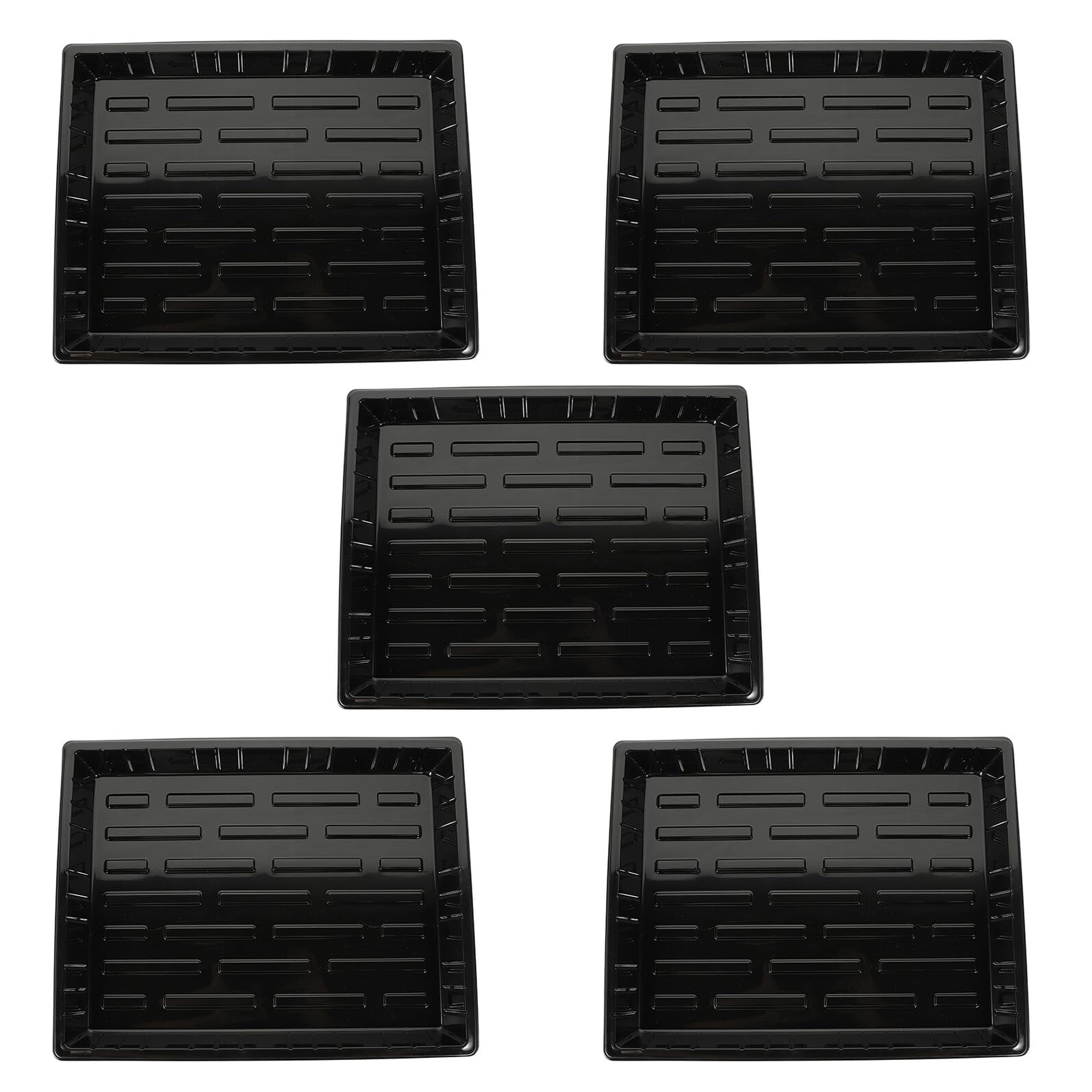 Sewroro Lot De 5 Plateaux De Germination en Plastique sans Trous 13.78X10.83X1.38In Supports De Semis pour Jardinage en Serre Balcon Culture Hydroponique