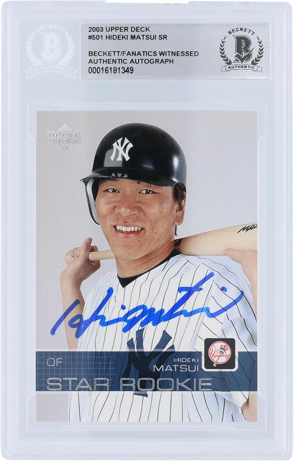 Hideki Matsui New York Yankees Autographed 2003 Upper Deck Series 2#501 Beckett Fanatics Witnessed Authenticated Rookie Card - Baseball Slabbed Autographed Rookie Cards