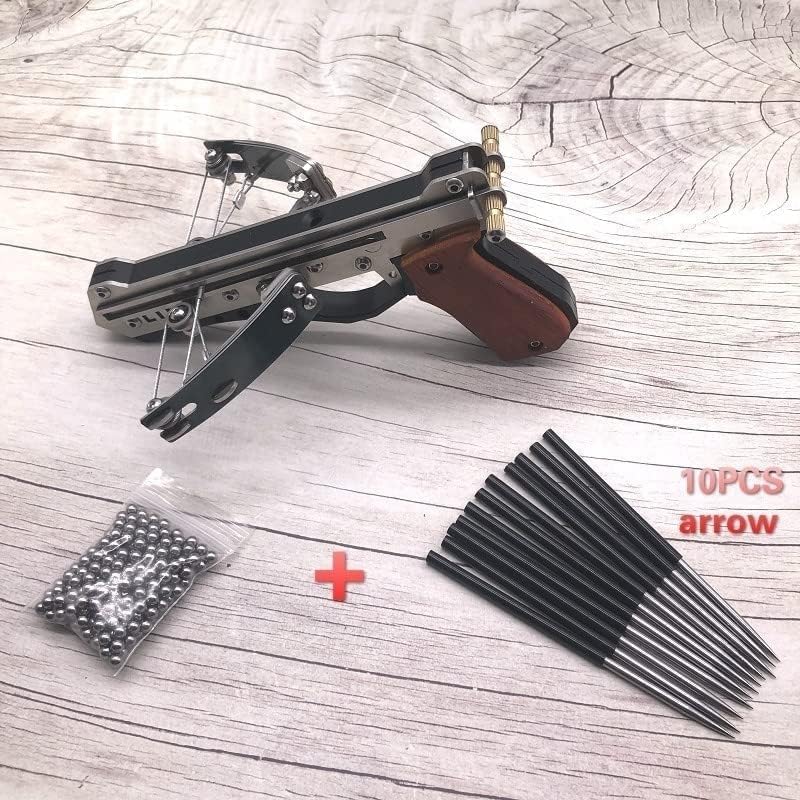 Miniatura 5 de Mini pistola de ballesta, portátil y potente, dispara bolas y flechas de acero, perfecta para la caza, entusiastas del tiro con arco y coleccionistas