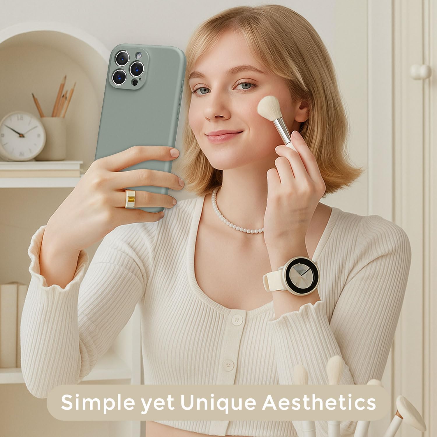 Ktele Magnetic for iPhone 16 Pro Max Case [Compatible with Magsafe] [Premium Silicone Satin-Smooth Touch] Slim Shockproof Anti-Scratch Microfiber Lining Case, 6.9 inch, Calke Green - Image 7