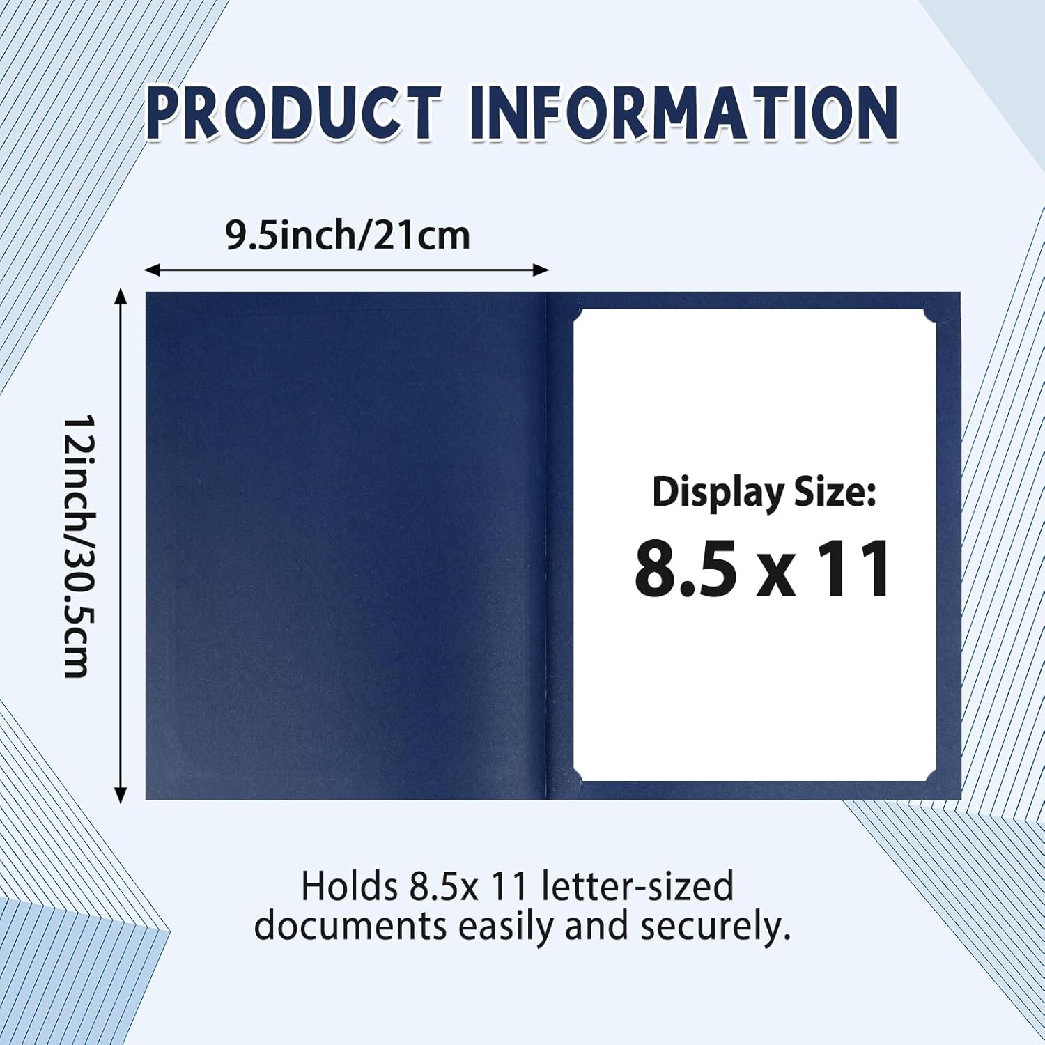 gisgfim 35Pcs Certificate Holders Diploma Covers Single Sided Gold Foil Border Award Certificate Covers for Letter Size 8.5x11 Certificates Cardstock Document Papers Storage Organizer (Navy Blue)