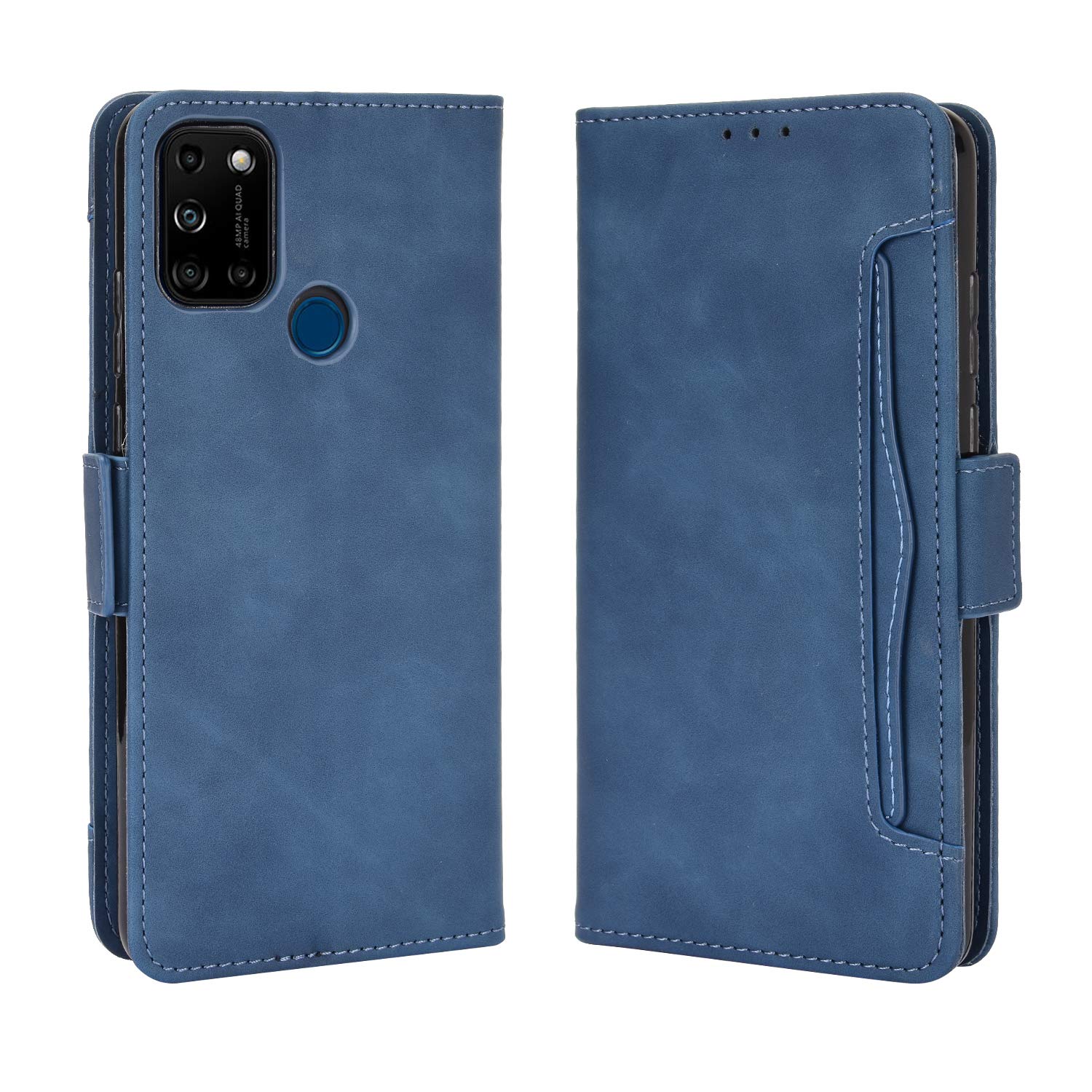 Wiko View 5/View 5 Plus Hülle – Brieftaschen-Cover Mit Magnetverschluss & Ständerfunktion (Blau)