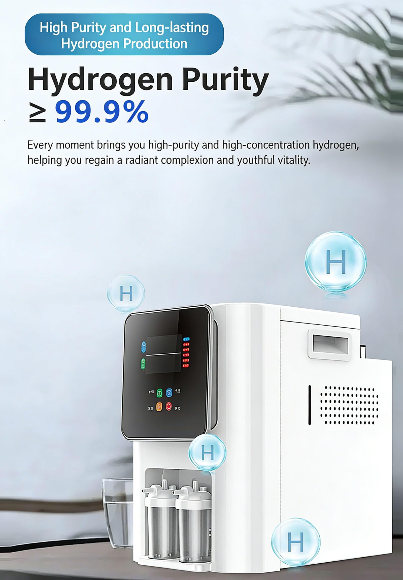 Urządzenie Do Inhalacji Wodorem Molekularnym O Czystości 99,99% – Przenośny Aparat Oddechowy H2, Generator Wodoru Do Użytku Domowego, Wspierający Wellness, Sen 900ml/min