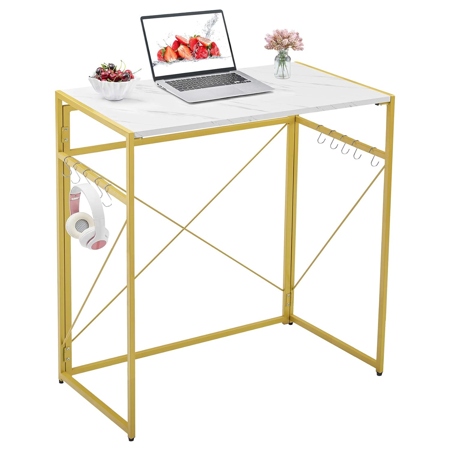 Mr IRONSTONE 31.5” Folding Computer Desk, High Table Standing Desk