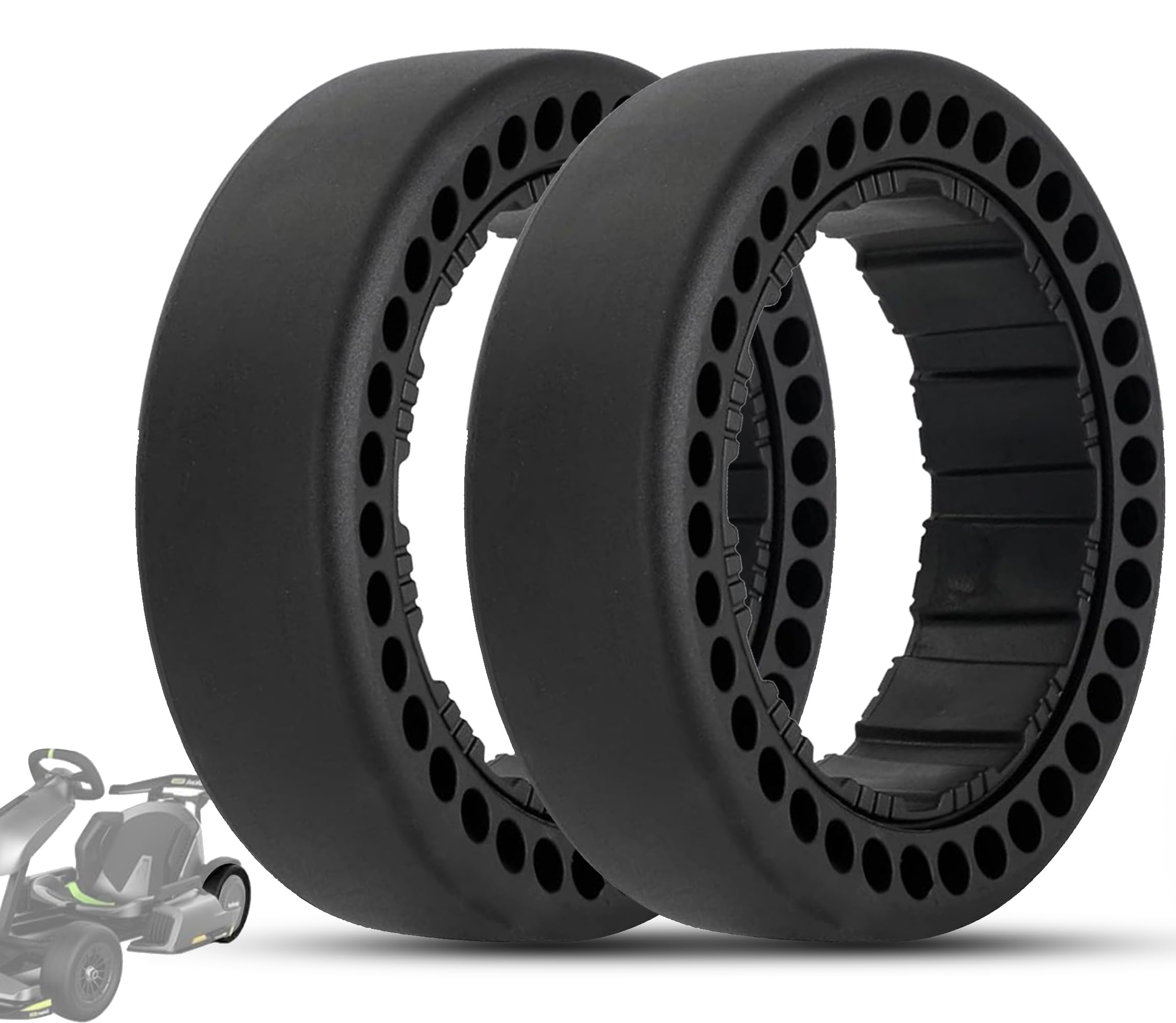 GLDYTIMES 2PCS 10x2.75 Quick Release Sports Drift Tires Fit for Segway Ninebot Gokart pro/S MAX/Gokart Kit(with Ninebot S Max), 10-2.75 Gokart Bundle Drifting Rear Tire