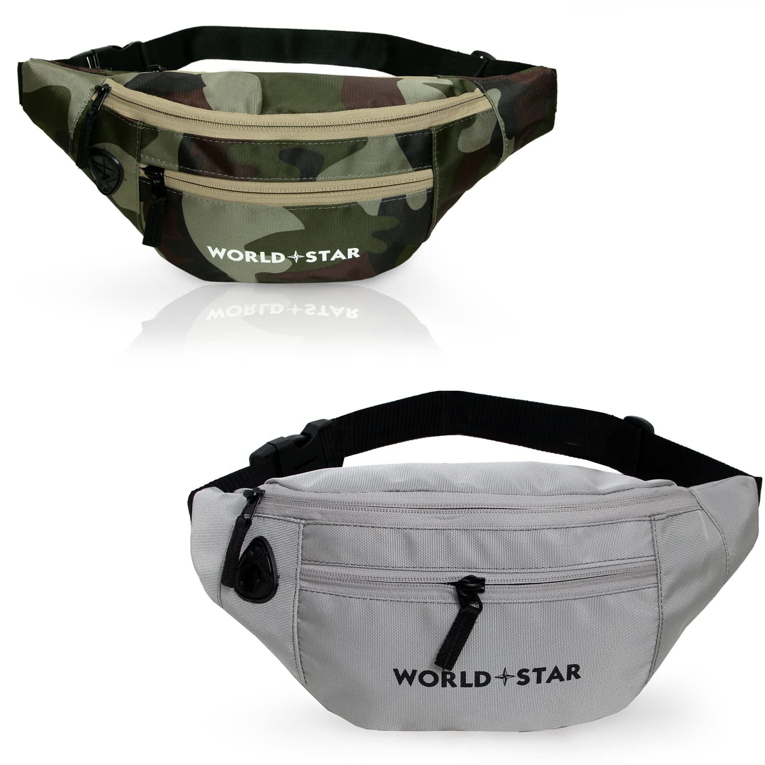 Worldstar Waist Bag for Men & Women, Slim Fanny Pack Casual Sling Shoulder Chest Pack with Adjustable Strap for Walking, Cycling, Running, Hiking Hold Phones, Keys, Cards (Rock Army & Grey) (B09QJV7RFR) Amazon Price History, Amazon Price Tracker