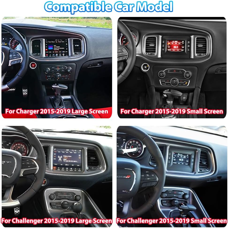 8.4 Inch Android Car Radio Upgrade for Dodge Charger Dodge Challenger 2015-2019 Stereo Replacement Multimedia Player GPS Navigation Wireless Carplay WiFi Bluetooth AM FM Touch Screen Head Unit