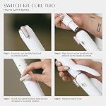 T3 Switch Kit Professional Ionic Interchangeable Curling Iron with 3 Ceramic Clip & Wand Long Barrels for Curling and Waving, 9 Adjustable Heat Settings & Ion Generator, White/Rose Gold