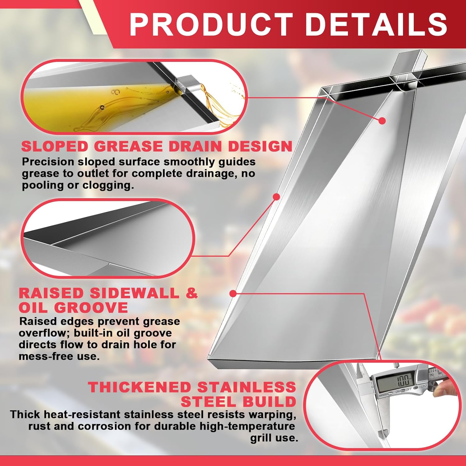 SUB025 Drip Pan for Traeger Tailgater Drip Tray Traeger Junior Elite 20 Tailgater 20 Bronson 20 Grill Accessories TFB29PLB BBQ055 TFB29LZB TFB29LZA TFB30LZAC Pit Boss 340 440 Deluxe KingChii 305 Parts