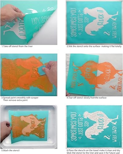 Miniatura 5 de BOOLOOEN Plantillas de serigrafía de seda autoadhesivas, letrero de malla reutilizable, plantillas de transferencia para pasta de tiza, plantillas