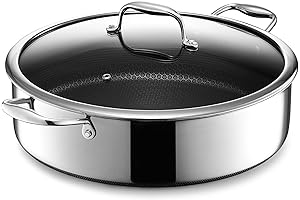 HexClad 7-Quart Hybrid Sauté Pan with Lid - Durable Nonstick Frying Pan...