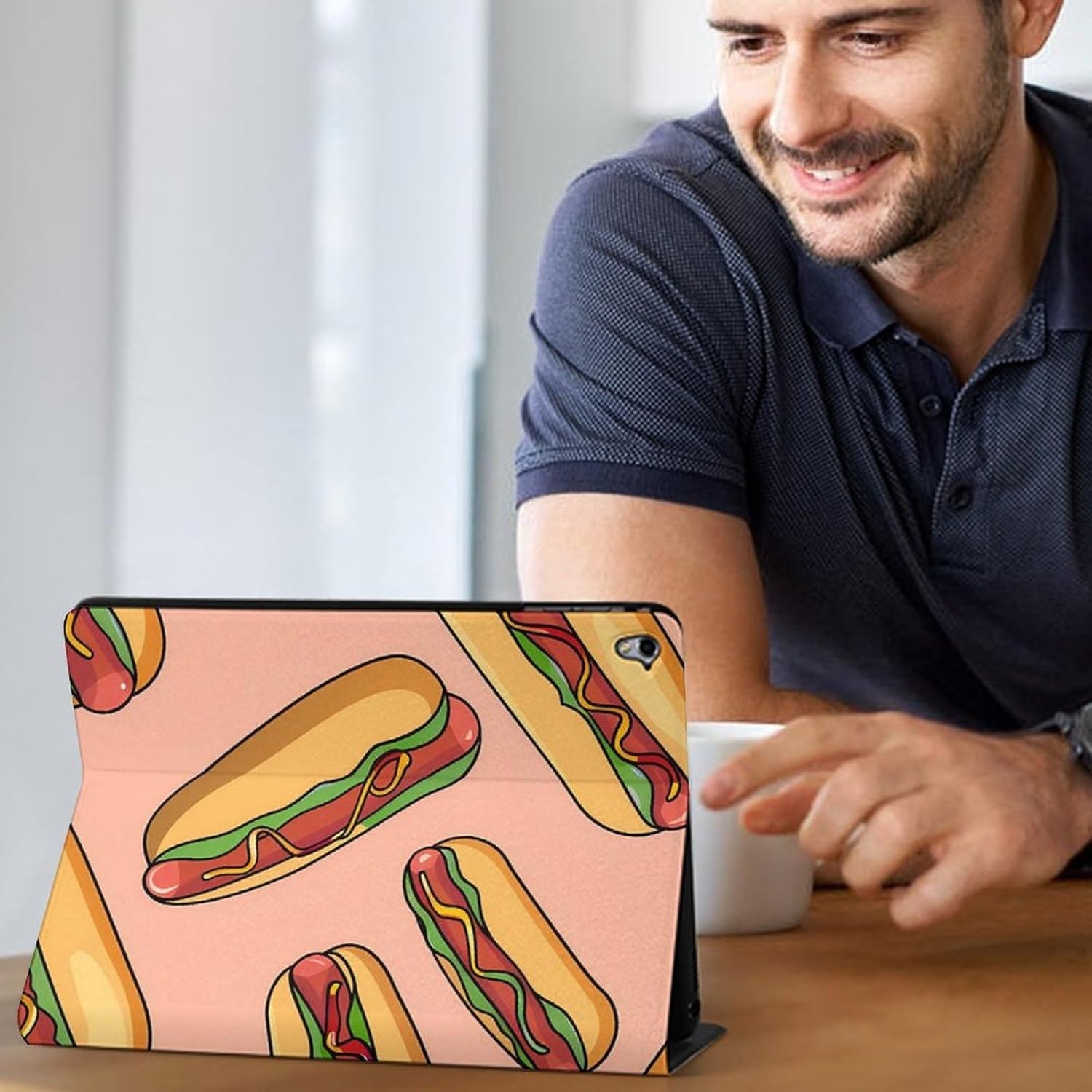 Hot Dogs with Wheat Buns Printed Case Trifold Stand Protective Cover Compatible with ipad Pro/2016 ipad Pro (9.7in)