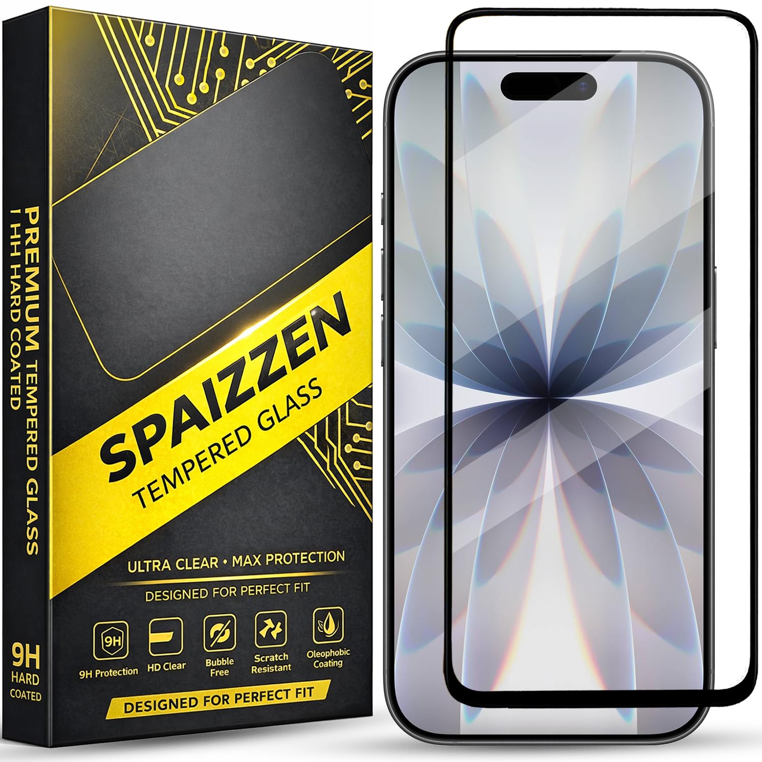 Military-Grade Tempered Glass Screen Protector Compatible for Iphone 17 / iPhone 17 with Edge to Edge Coverage and Easy Self Installation kit