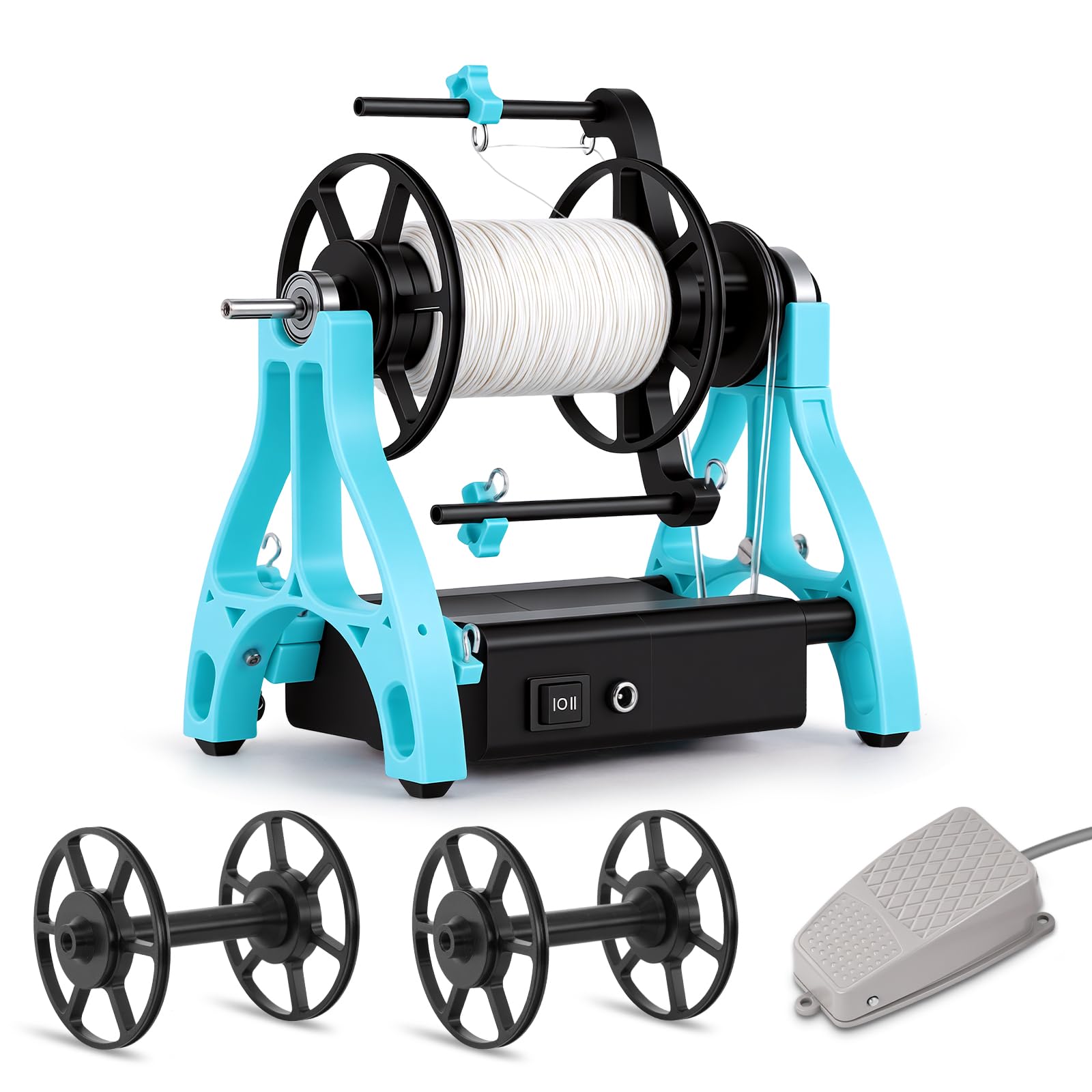 YUCHENGTECH Filatoio Elettrico 12V Mini Filatoio per Lana Elettrico con Controllo velocità Funzione avanti/Indietro per Lana, Cotone e Fibre Ideale per Creare Filati Artigianali