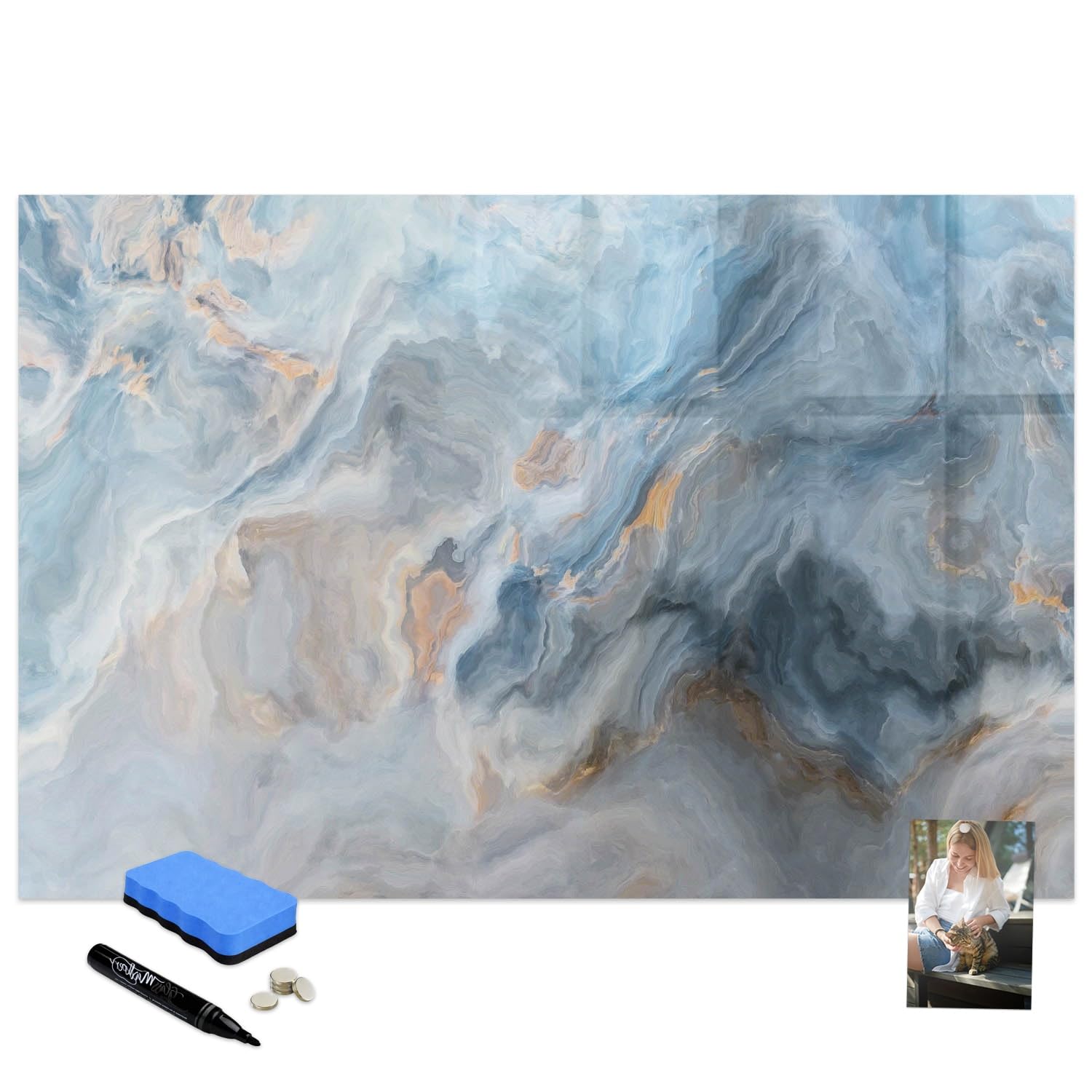 Lavagna porta appunti 100x70 cm | Motivo marmorizzato