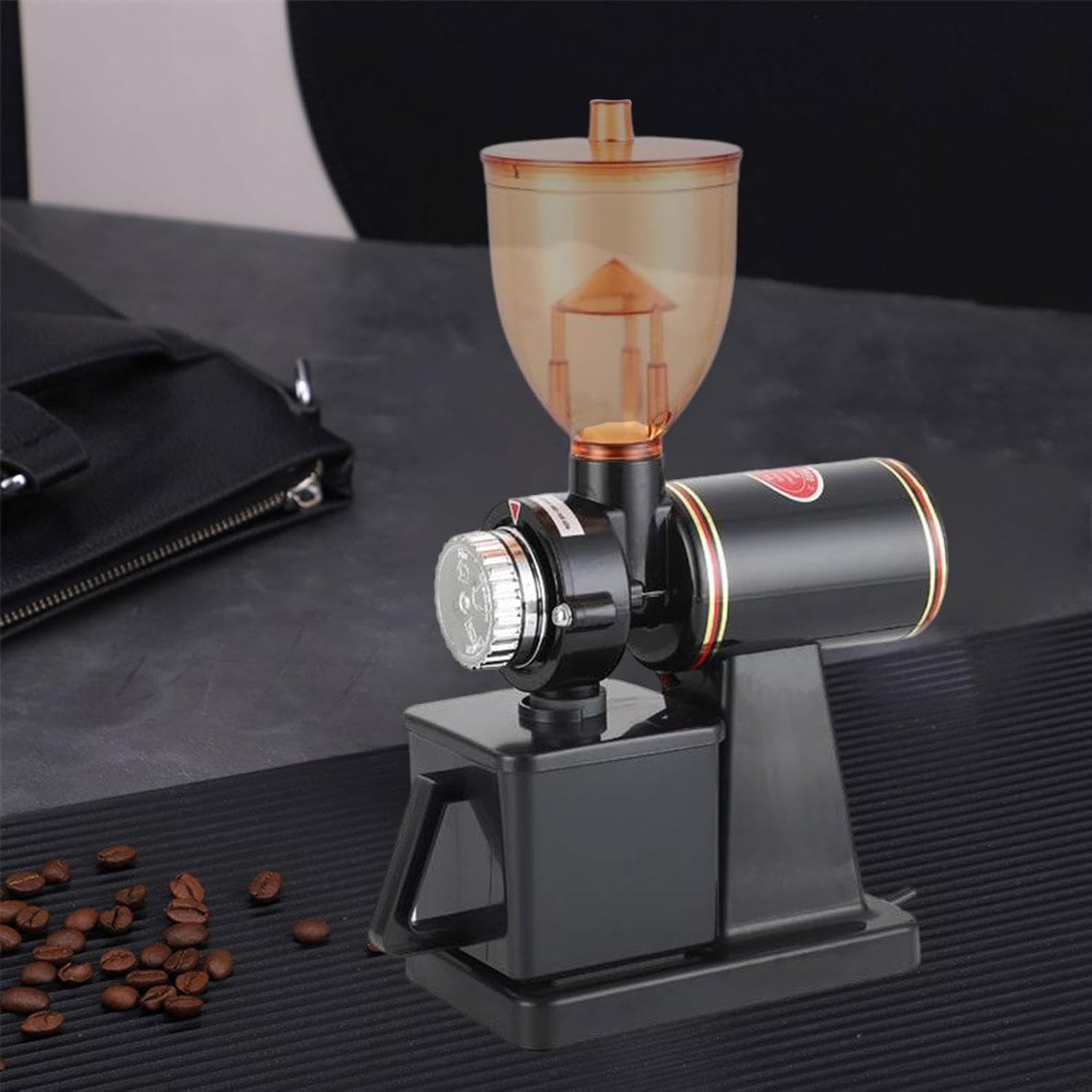 Dry Grinding Machine Burr Coffee Grinder Heat Dissipation Multipurpose Grain Mill Electric for Peanut Corns 110 V, Deep Red (Black)
