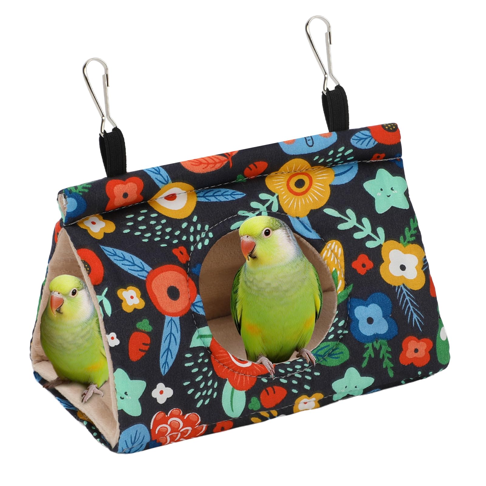 Rypet Bird Bed for Cage, Bird Tent Hut Hammock Parrot Bed Plush Navy Blue S