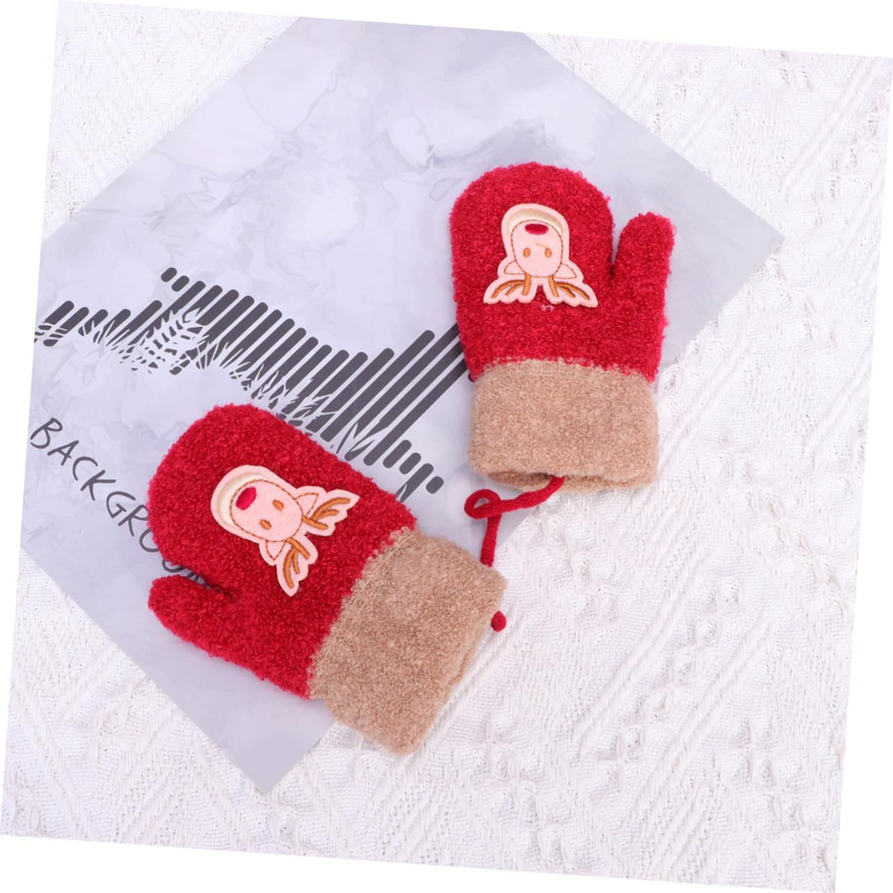 Warm Gloves for Kids Christmas Mitten Elk Design Full Coverage Hand Protection for Girls