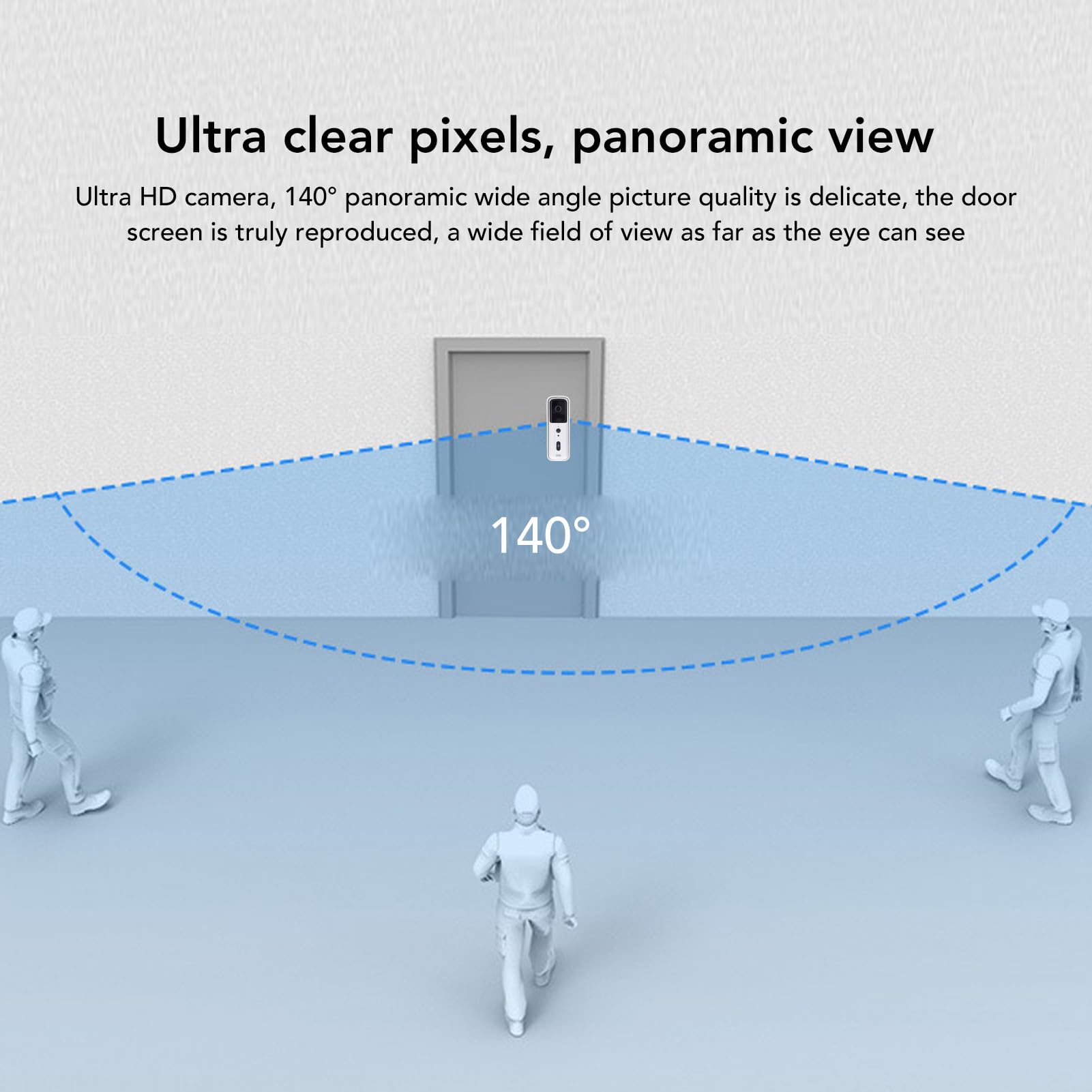Yunir Timbre con Vídeo Inteligente WiFi, Cámara Inalámbrica de Visión Nocturna de Seguridad 1080P con Aplicación y Timbre, Lente Gran Angular con Detección de Movimiento para