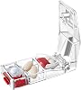 MAXSPLIT Pill Splitter and Cutter with Pill Puncher - Cuts Small and Large Pills, Vitamins, or Tablets with Stainless Steel Blade - Non-Slip Press Point Pill Splitter Red