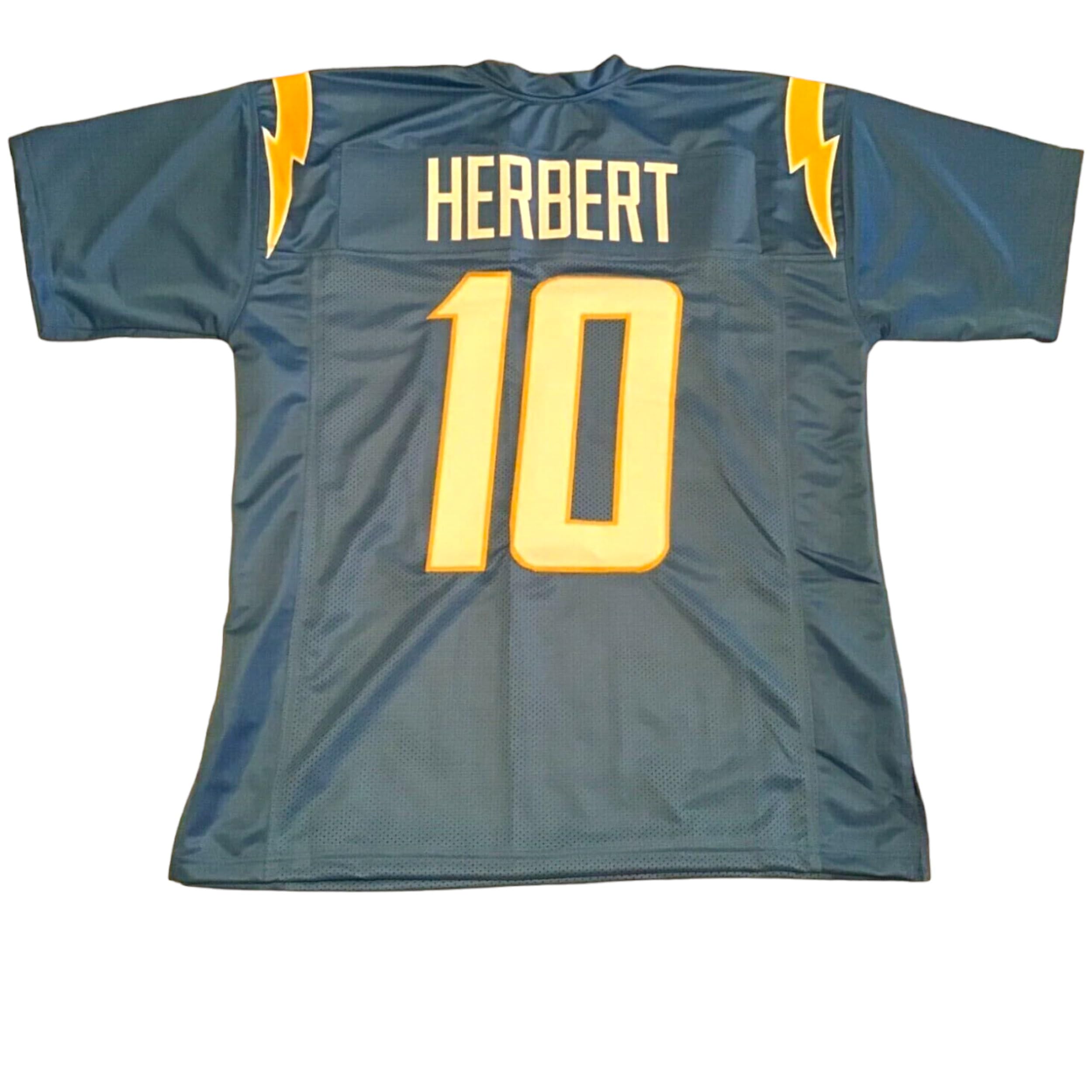 Justin Herbert Powder Blue Jersey Stitched Custom Football New No Brand/Logos (US, Alpha, Large, Regular, Regular, Powder Blue)