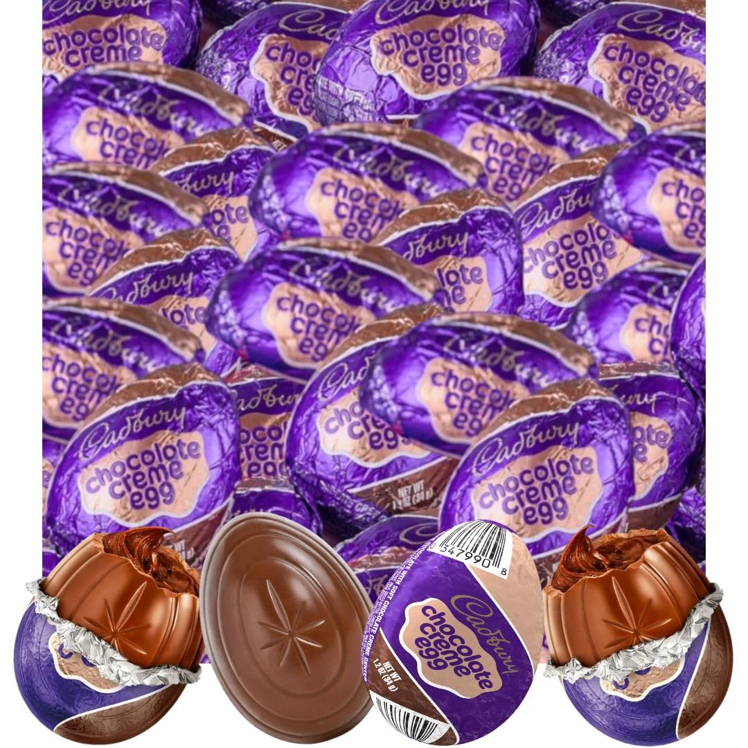 Cadbury Milk Chocolate Creme Egg 1.2-Ounce Eggs, Indvidually Wrapped - Perfect for Easter Baskets and Egg Hunts (24 Count)