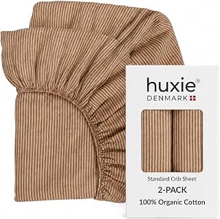 Crib Sheets, 100% Organic Cotton Muslin, 28"x52" Standard 2-Pack