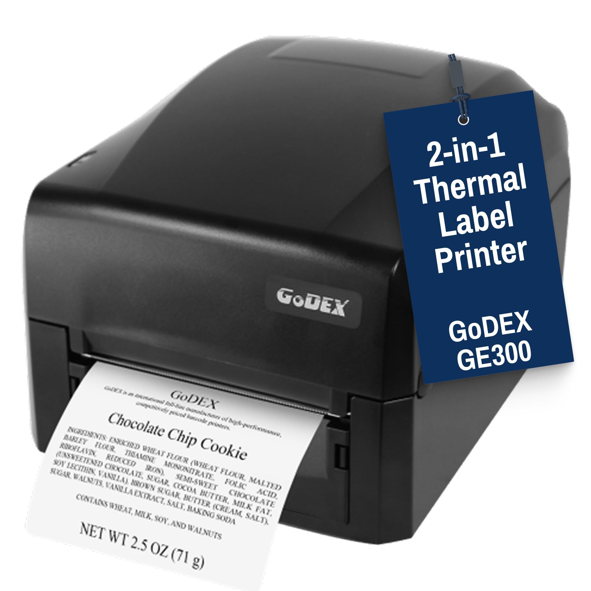 McAuley Labels GoDEX GE300 Thermal Shipping Label Printer, 4 Inch, 203 DPI