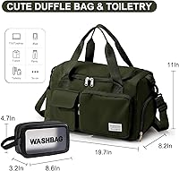 Vista 141 de Pequeña bolsa de gimnasio para mujer, bolsa de viaje con compartimento para zapatos