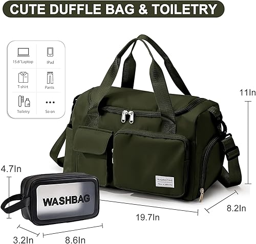 Miniatura 4 de Pequeña bolsa de gimnasio para mujer, bolsa de viaje con compartimento para zapatos
