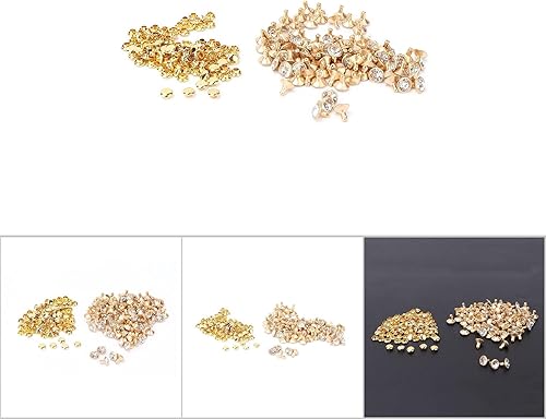 Miniatura 2 de Zerodis 100 remaches de diamantes de imitación, remaches de cristal, remaches de diamantes de imitación rápidos, remaches de color plateado, para