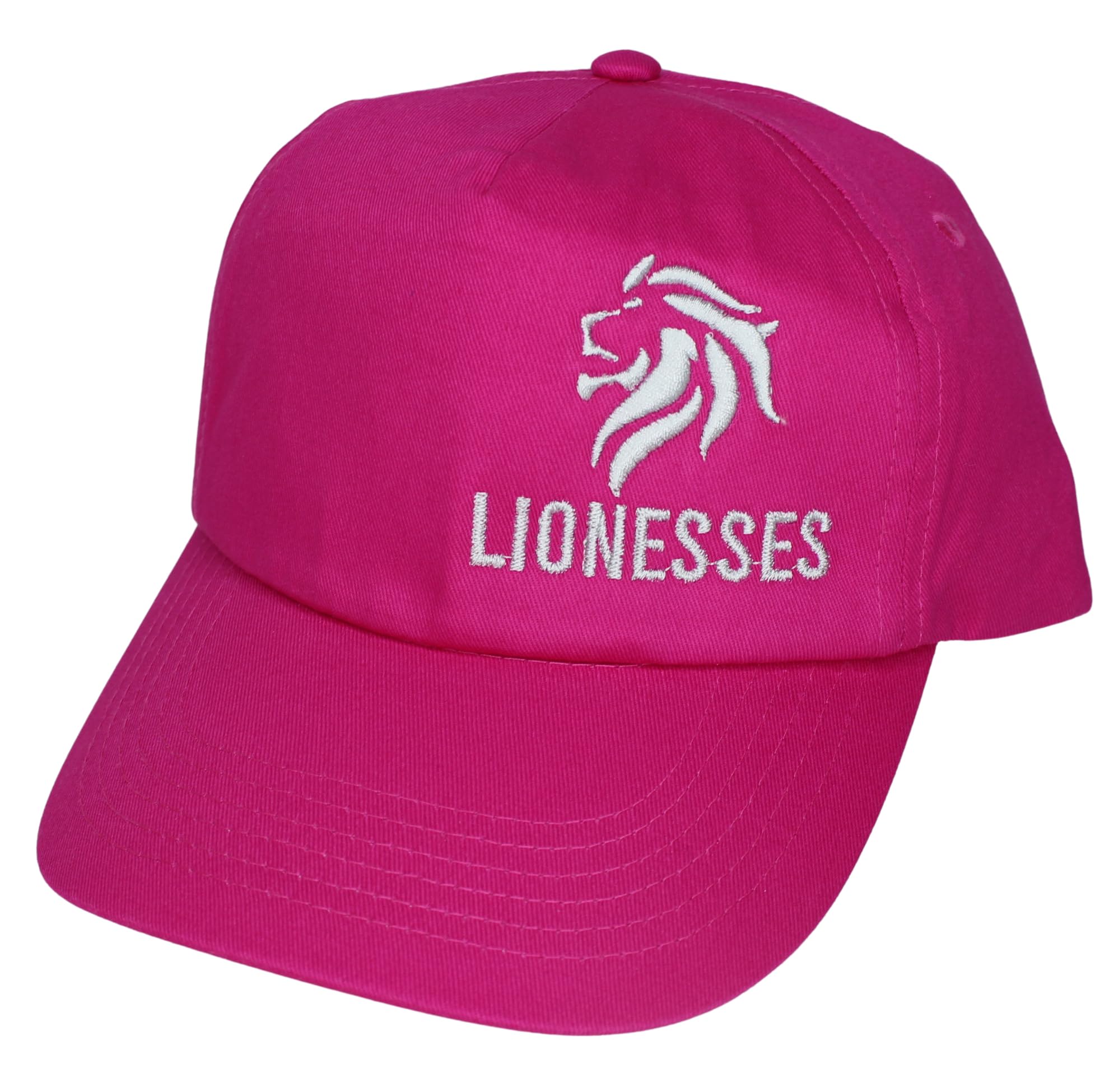 Teddyt's Women's Fuchsia Pink England Lionesses Embroidered Baseball Cap Hat (Fuchsia Pink)