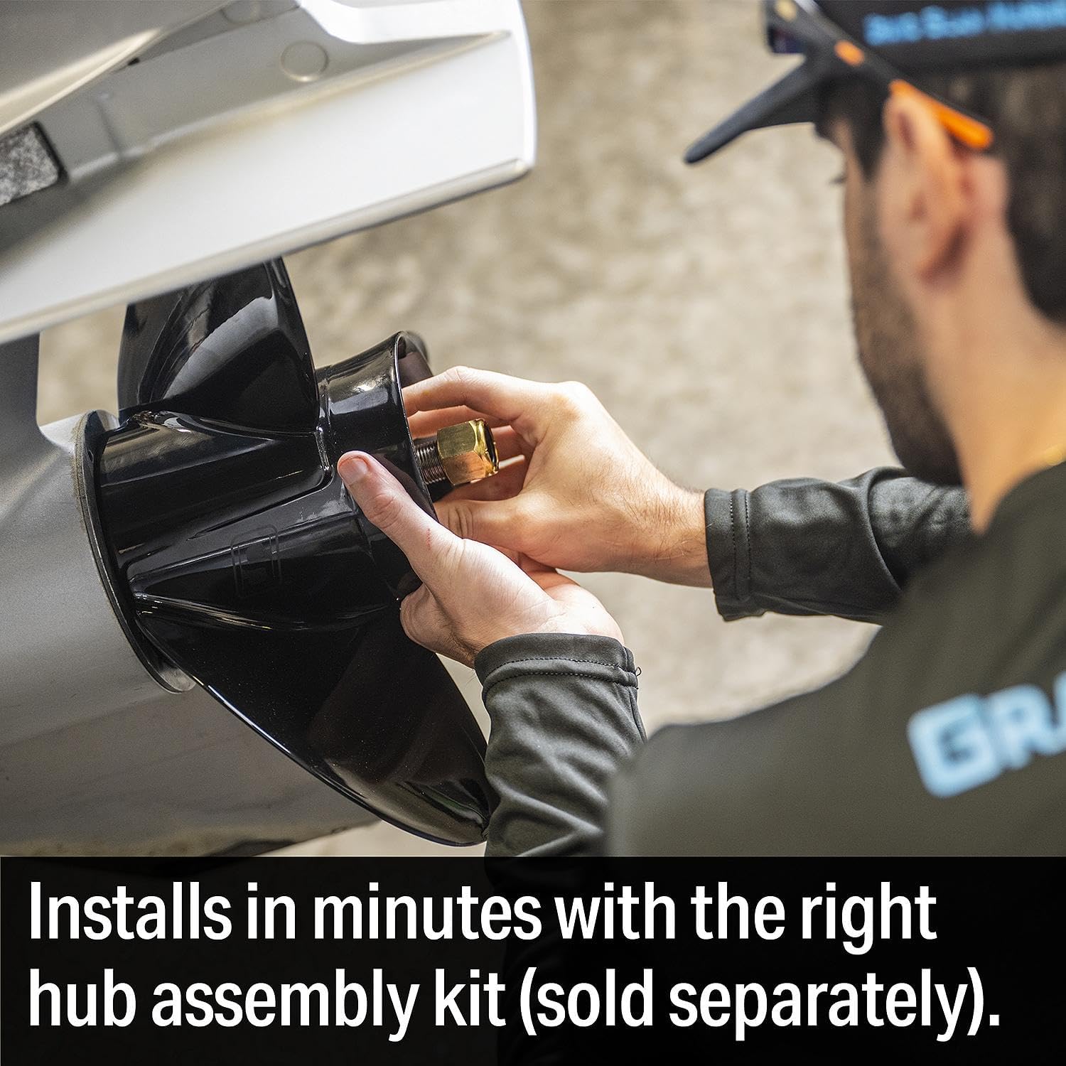 Seachoice 4-Blade Aluminum Propeller, RH Rotation, 14-19" Pitch x 14" Diameter