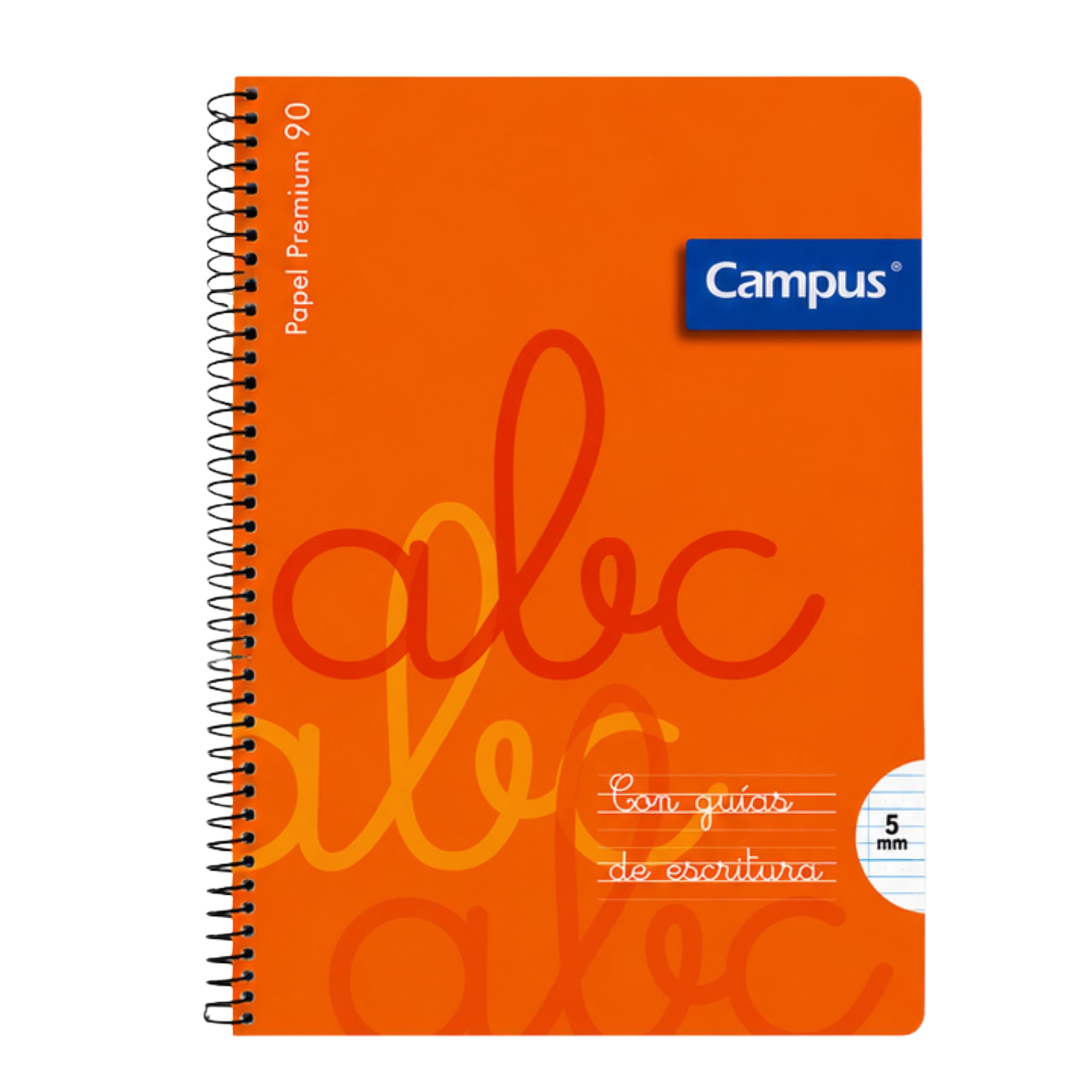 MUNTRADE Pack de 12 Libretas Espiral Campus Multicolor con Guías de Escritura | 2 de Cada Color | Papel Premium 90 g/m² | Pauta de 5 mm| Material Escolar