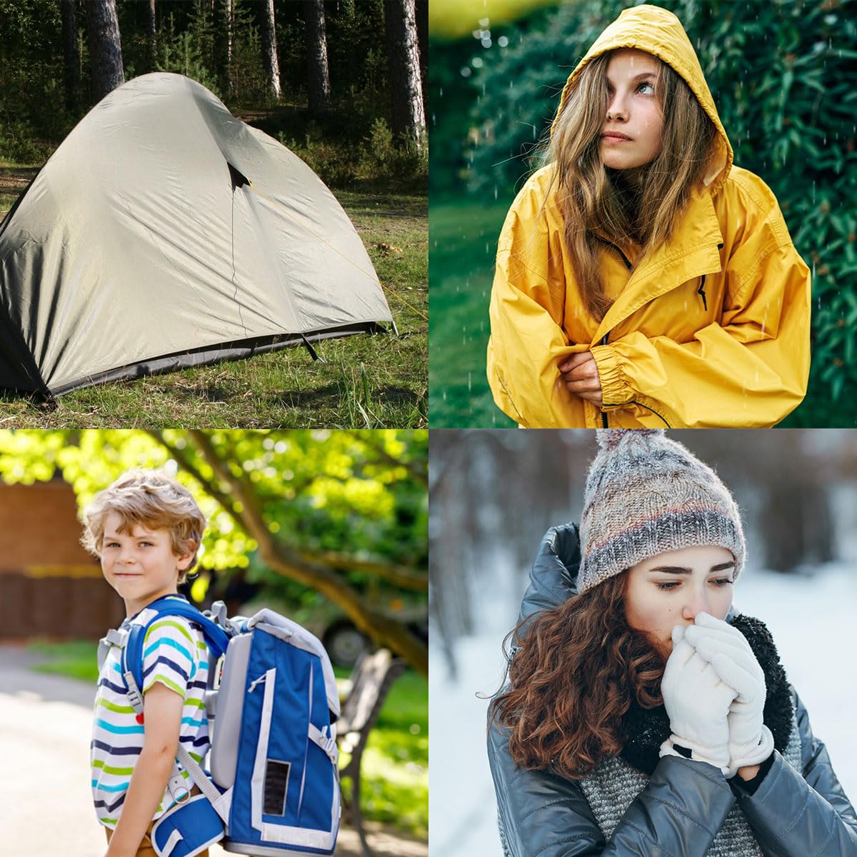Donsjack-patches, 4 stuks nylon reparatiepatches zelfklevende reparatietape voor donsjas-tentkledingzak-bovenkleding verschillende maten en vormen zwart