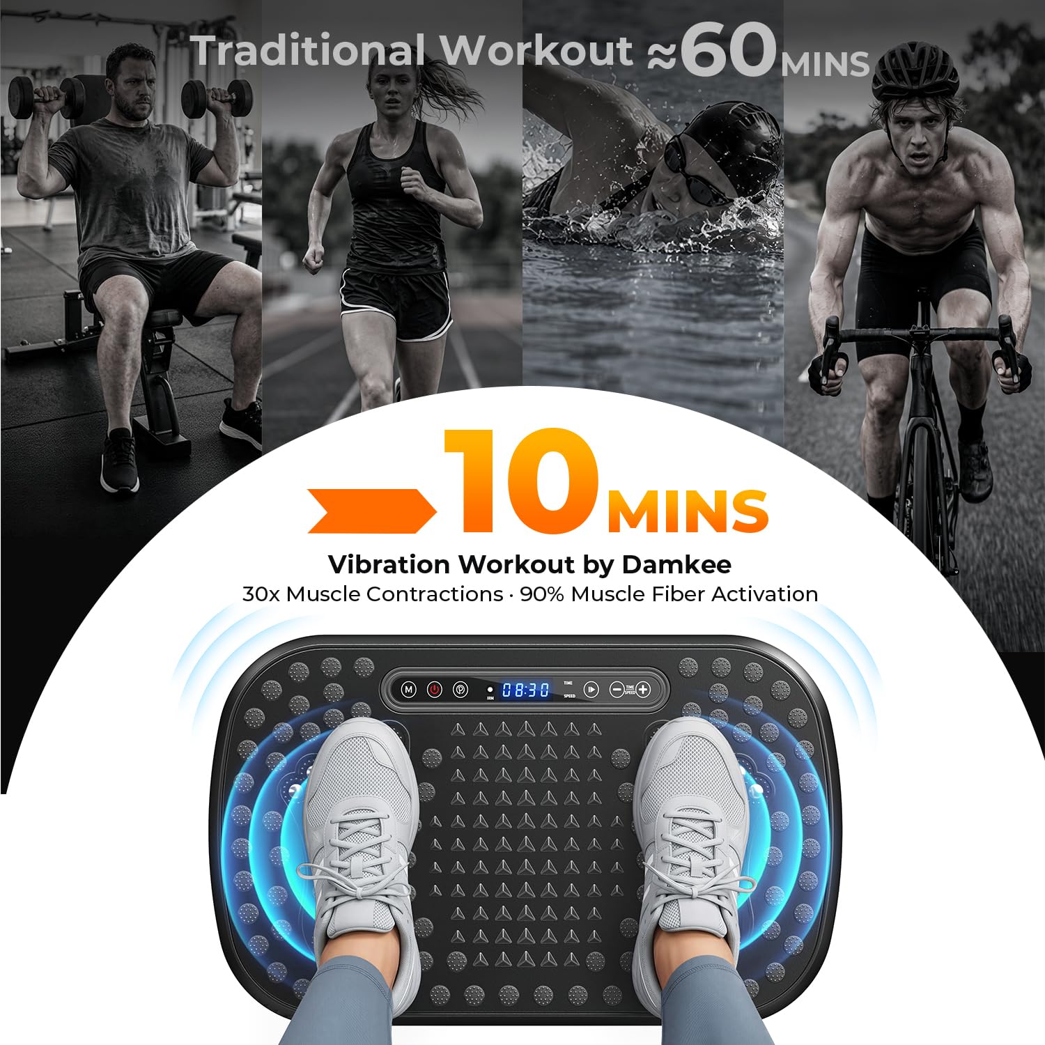 Vibrationsplatte,Vibrationsplatte Testsieger,Rüttelplatte Sport für Zuhause,Vibration Plate 330LBS Belastbar,9 Modi,99 Stufen,Power Plate Vibrationsplatt für Lymphdrainage,Ganzkörpertraining,Abnehmen