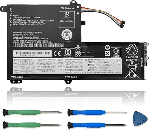 VANPIR L14M2P21 - Batería de repuesto para portátil Lenovo IdeaPad 330S-14AST 330S-14IKB 330S-15ARR 330S-15AST 330S-15IKB Series 5B10Q39203 5B10Q39204 L14L2P21 5B10Q39206 5B10W67199 7,4V 30Wh/4050mAh