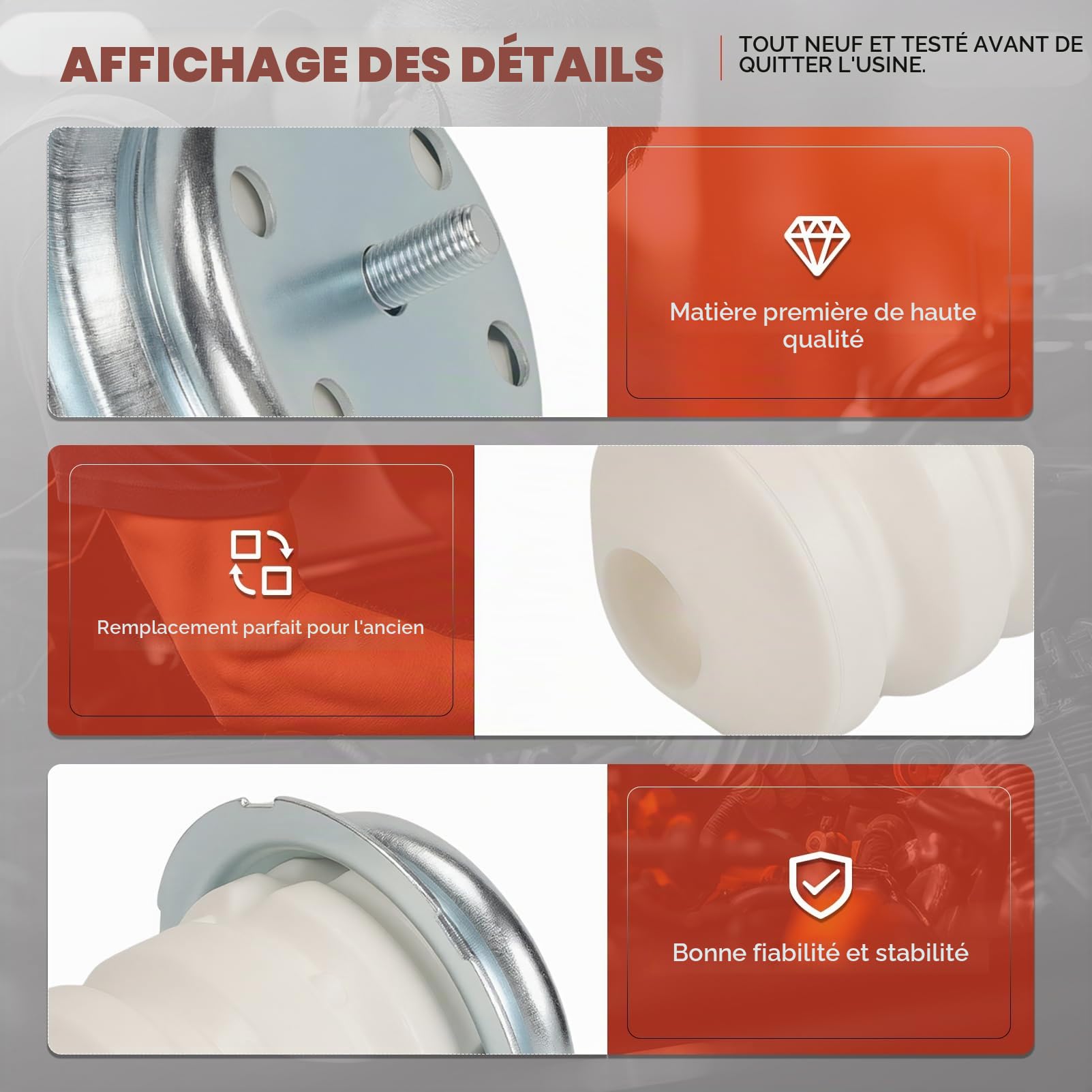 2*Butée Suspension Arrière Caoutchouc pour Jumper Ducato 250 Boxer 2006-2019, Butoir Amortisseur Suspension Arrière, Tampon Suspension, 1351266080 5166.88 516688