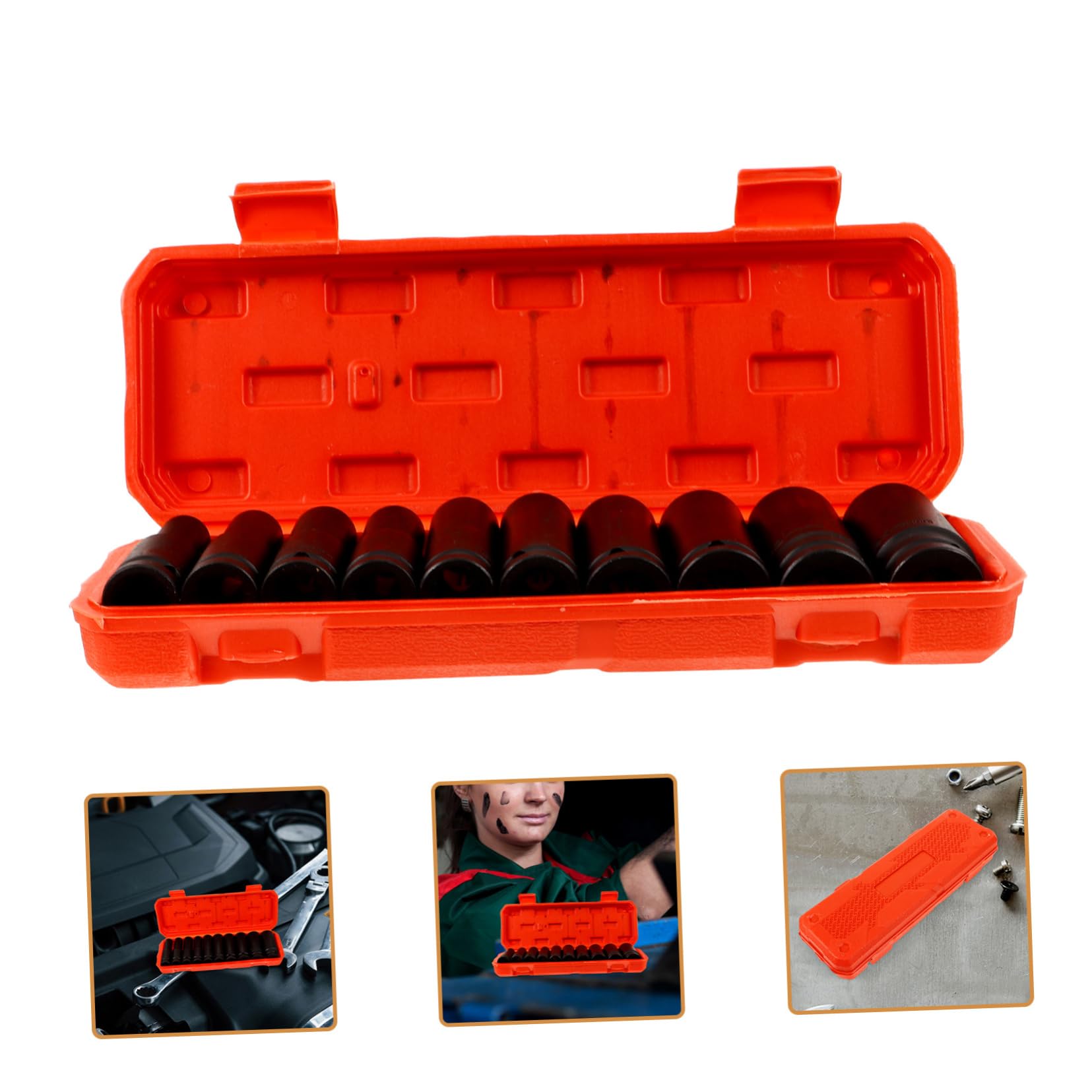 Set di Bussole Allungate a Percussione 1/2 Pollice 10 Pezzi Metriche | Acciaio al Carbonio Alto, Valigetta Inclusa, Misure 8-21mm, per Riparazioni Auto e Lavori Meccanici