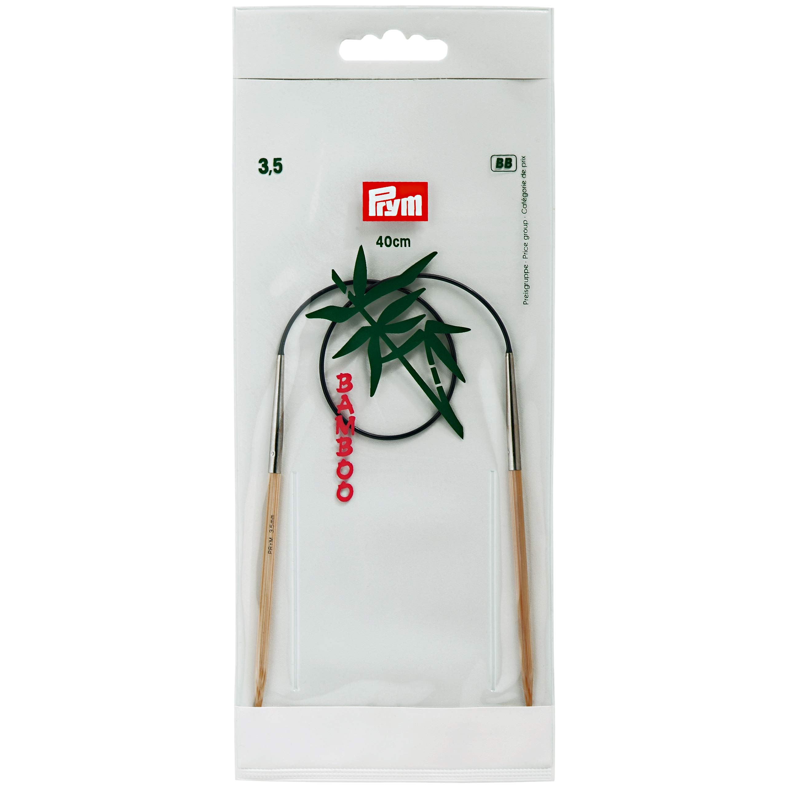 Prym - Aguja Circular para Tejer (40 cm x 3,5 mm, Madera de bambú)