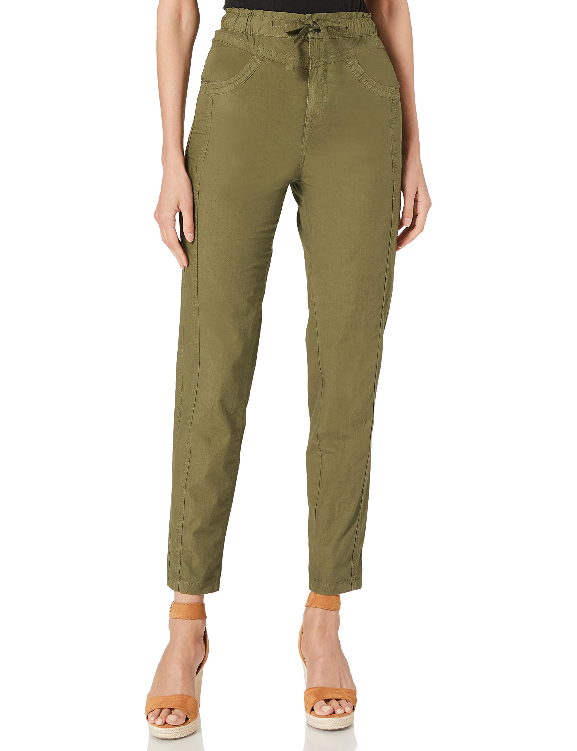 edc by Esprit Women's 041CC1B310 Trouser, 350/Khaki Green, 34/30