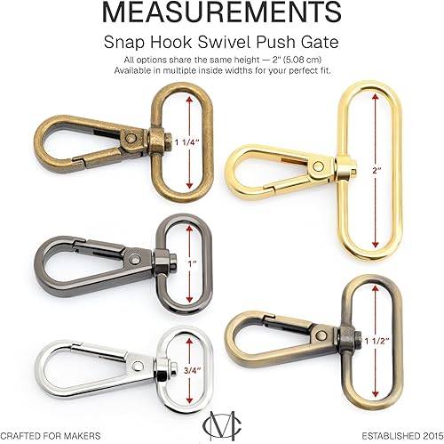 Miniatura 3 de CRAFTMEMORE Broches de langosta giratorios con gancho a presión, clips de moda, FS10, paquete de 10 unidades (plata, 1-12 pulgadas)