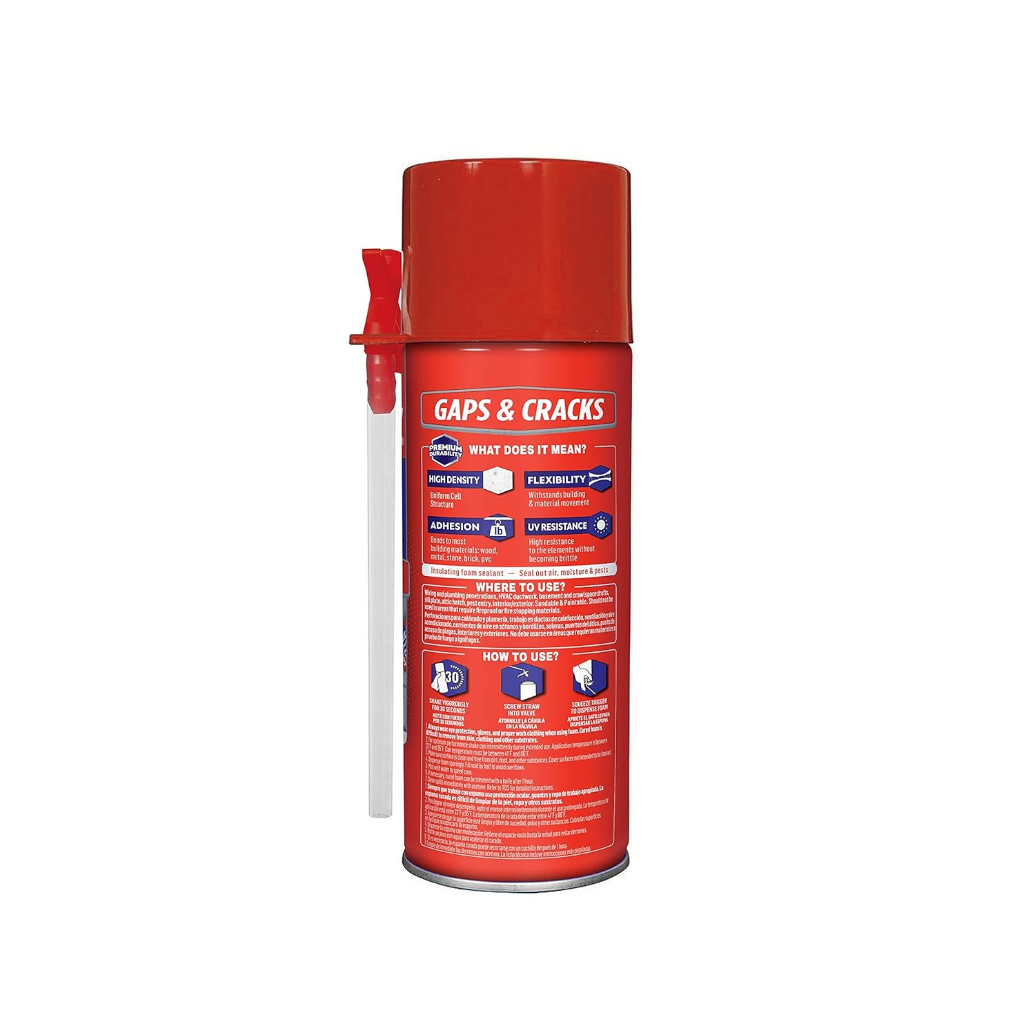 Loctite Tite Foam Gaps & Cracks Spray Foam Sealant, 12 fl oz Can, 12 Pack - Polyurethane Expands for Insulation