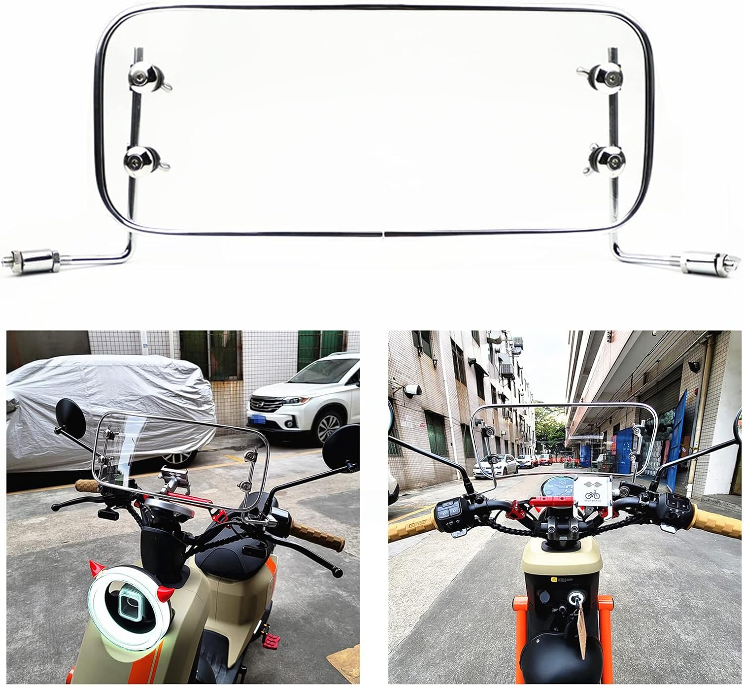 WindScreen Front Screen Wind Air Deflector Scooter Modified Accessories Fly Screen Hardware Fasteners Included Windscreen Hardware Fasteners Included