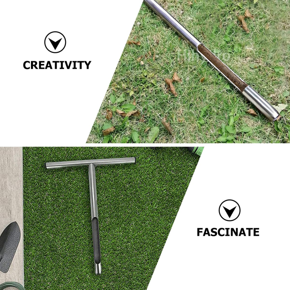 VICASKY Sonde Facile à Saisir de Prélèvement de Sol en Acier Inoxydable 304 Poignée en T Robuste pour Entretien Pelouse et Sylviculture