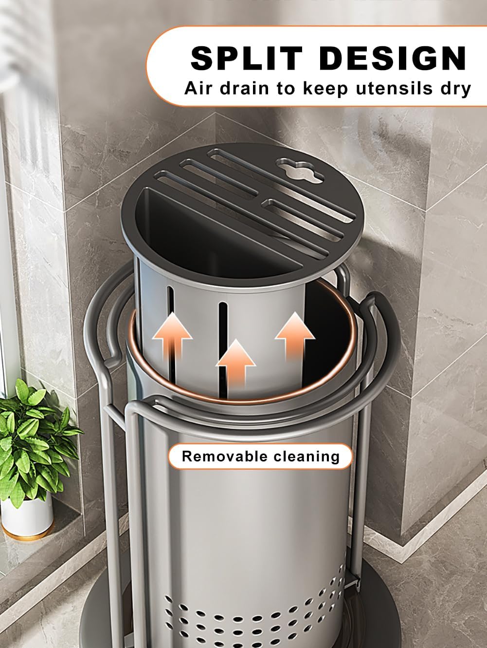 360°Rotating Knives Holder for Countertop, Utensil Holder for Kitchen, Multifunctional Cooking Utensil Crock for Kitchen Utensil Storage, Rotating Kitchen Utensil Holder