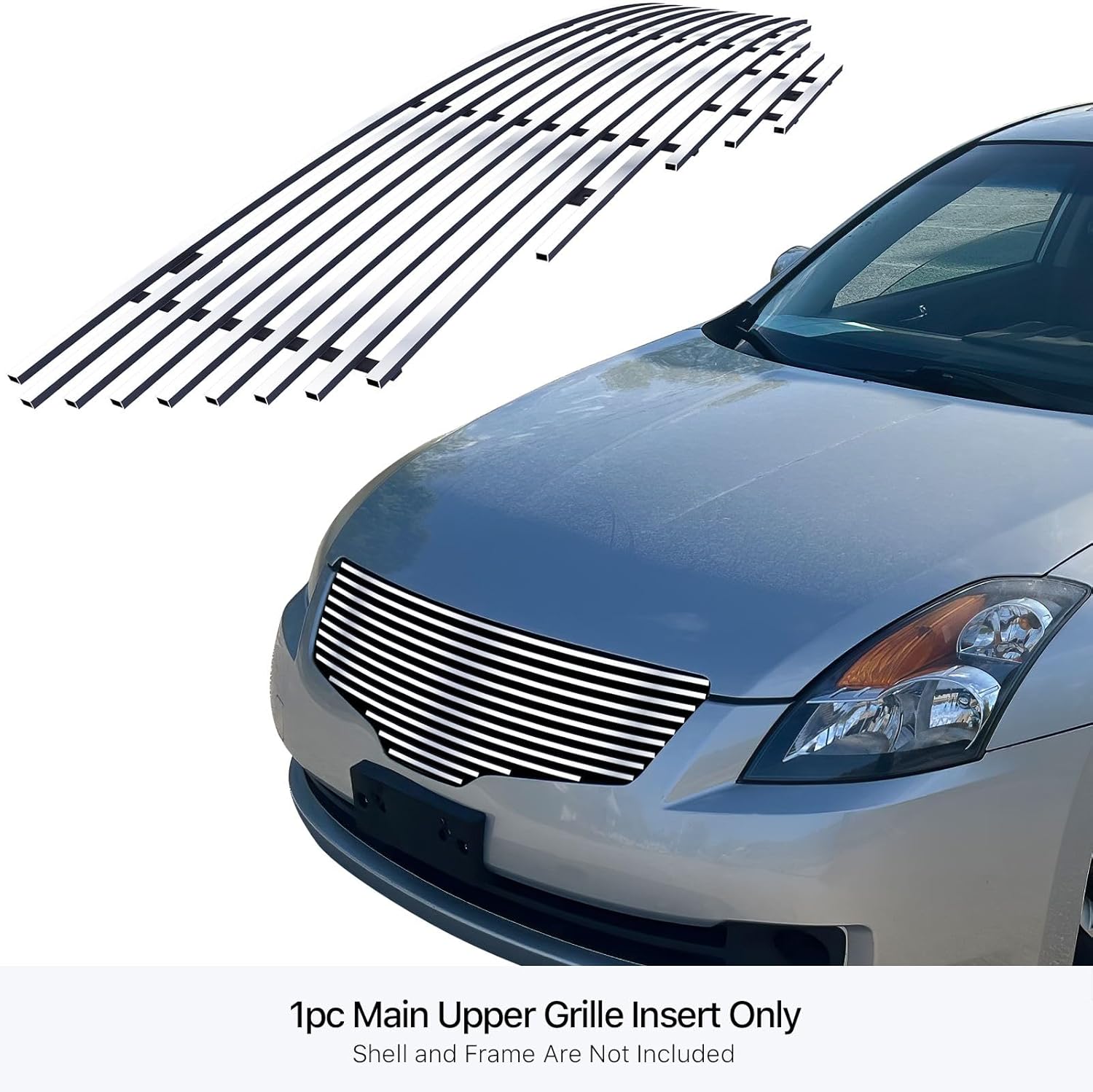 APS N86476A Polished Aluminum Billet Grille Replacement for select Nissan Altima Models