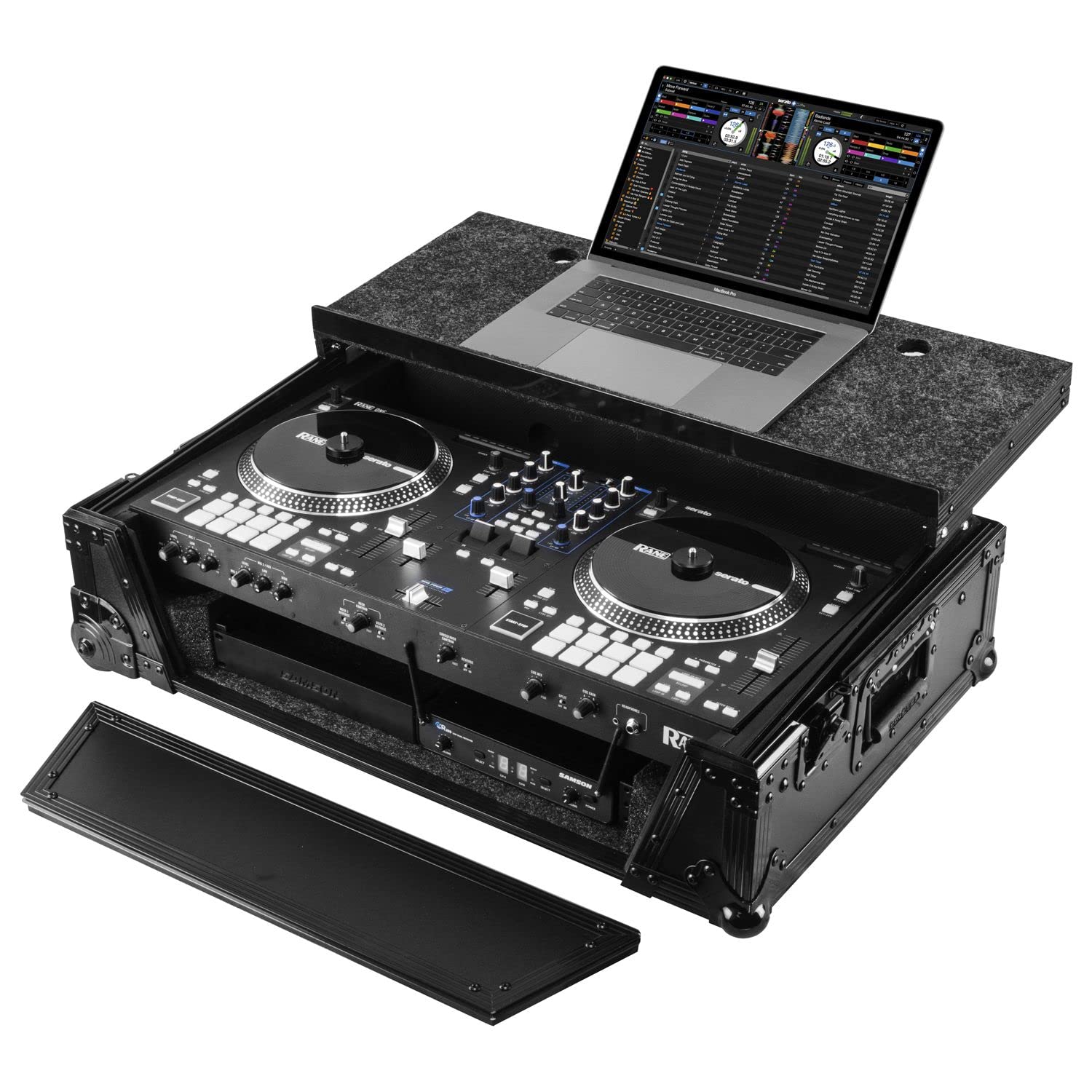 Rane One Flight 1U Case in Black with Patented Glide Platform and Corner Wheels